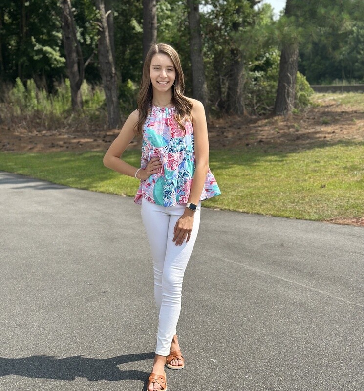 Jade Halter Butterfly Tiered Flowy Top- Small Only