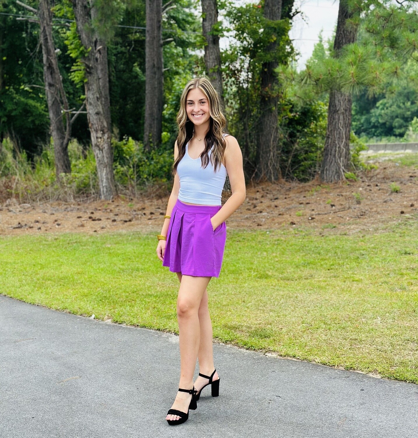 JOY JOY Pleated Shorts