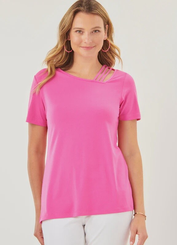 Charlie Paige Bev Tee, Colour: Phlox Pink, Size: Small