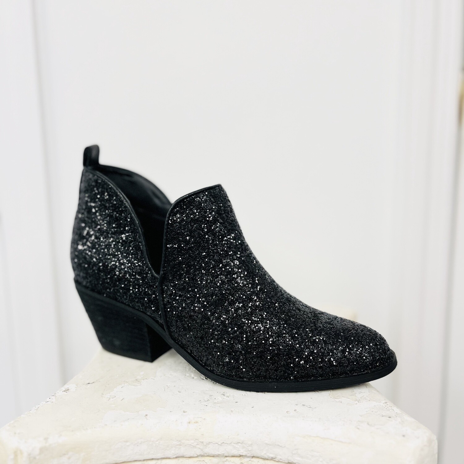 Corkys Boutique Black Glow Up Slip-On Ankle Bootie