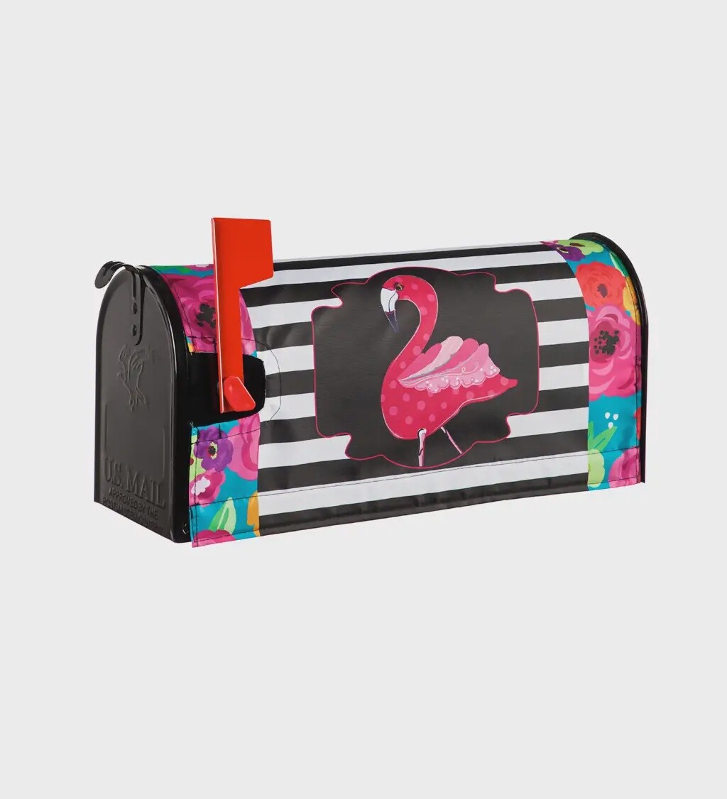 Magnetic Mailbox Covers, Colour: Flamingo Stripes and Flowers