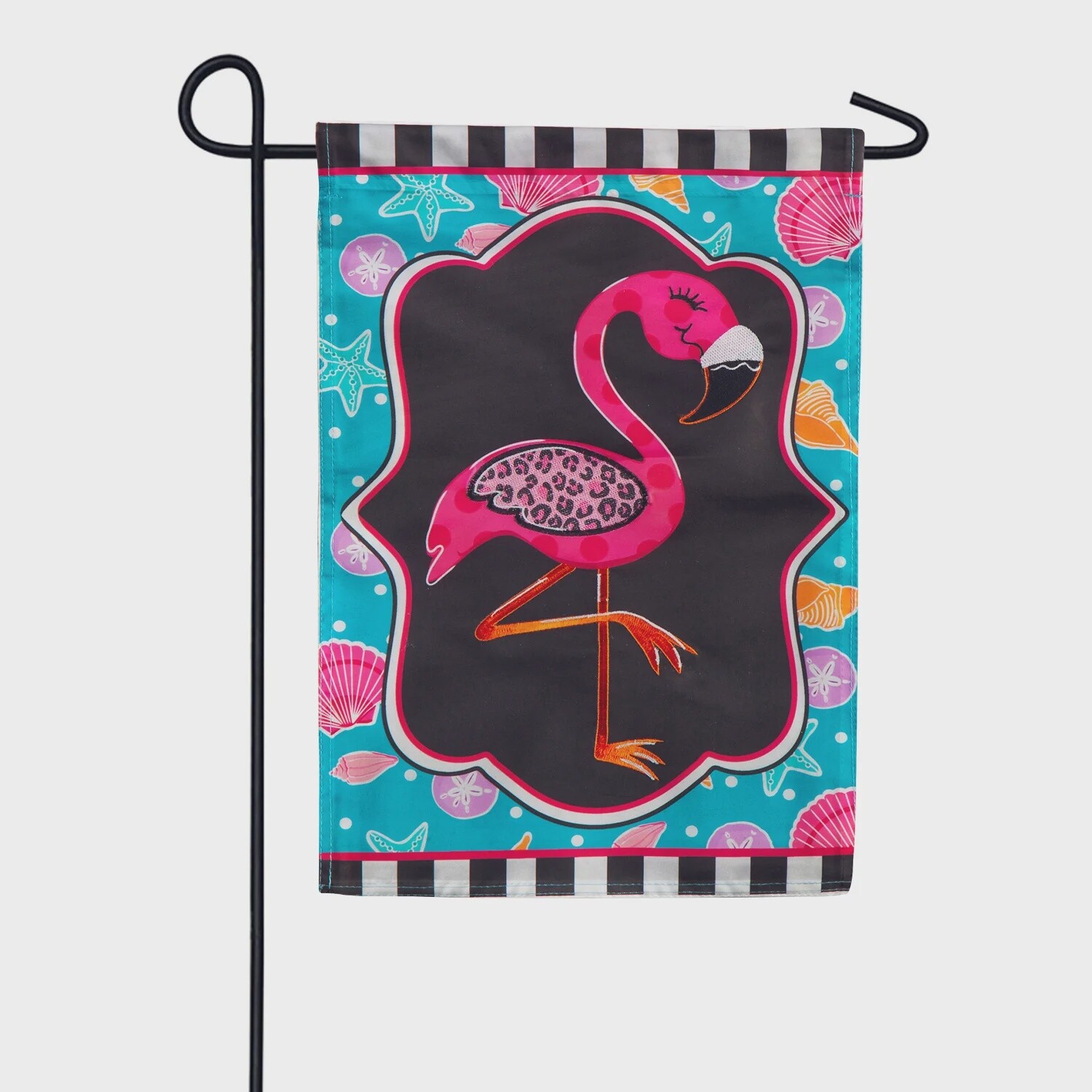 Double Sided Garden Flags, Colour: Coastal Flamingo