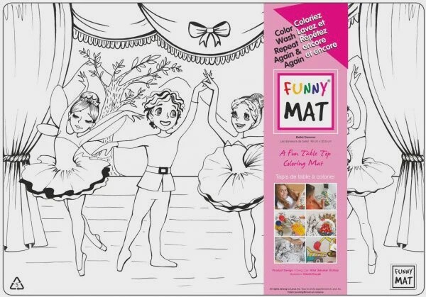 Reusable Table Top Coloring Funny Mats, Pattern: Ballet Dancers