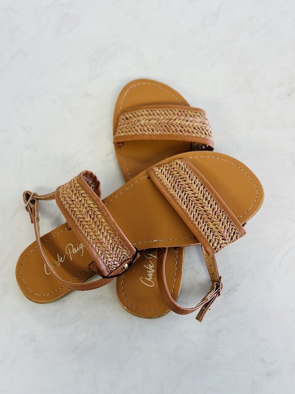 Charlie Paige Brown Wicker Sandals