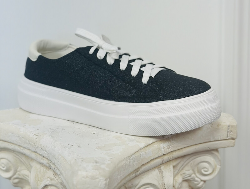 Corkys Hey Girl Black Glitter Sneaker