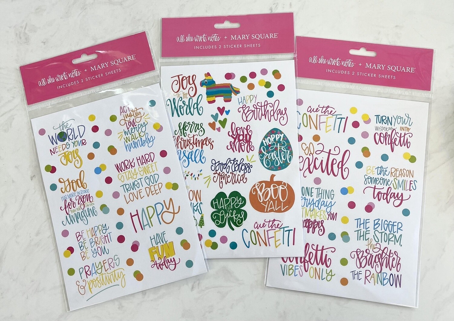 Mary Square &amp; All She Wrote Sticker Sets