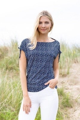 Marble Fashions Navy Printed Top