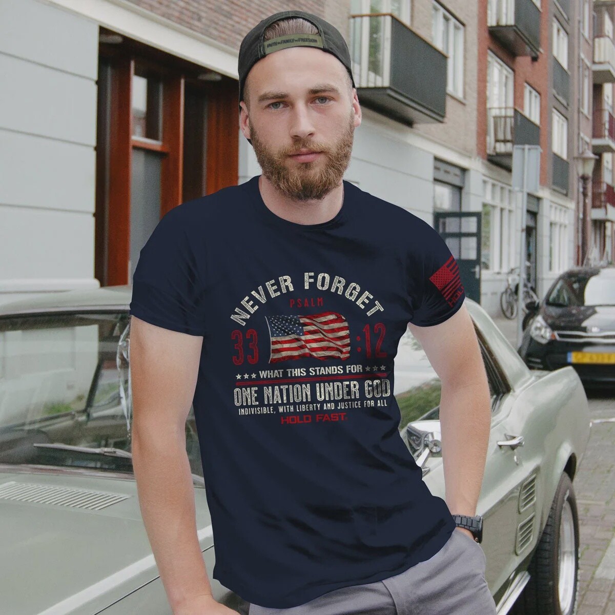 Hold Fast Never Forget One Nation Under God Men&#39;s T-Shirt