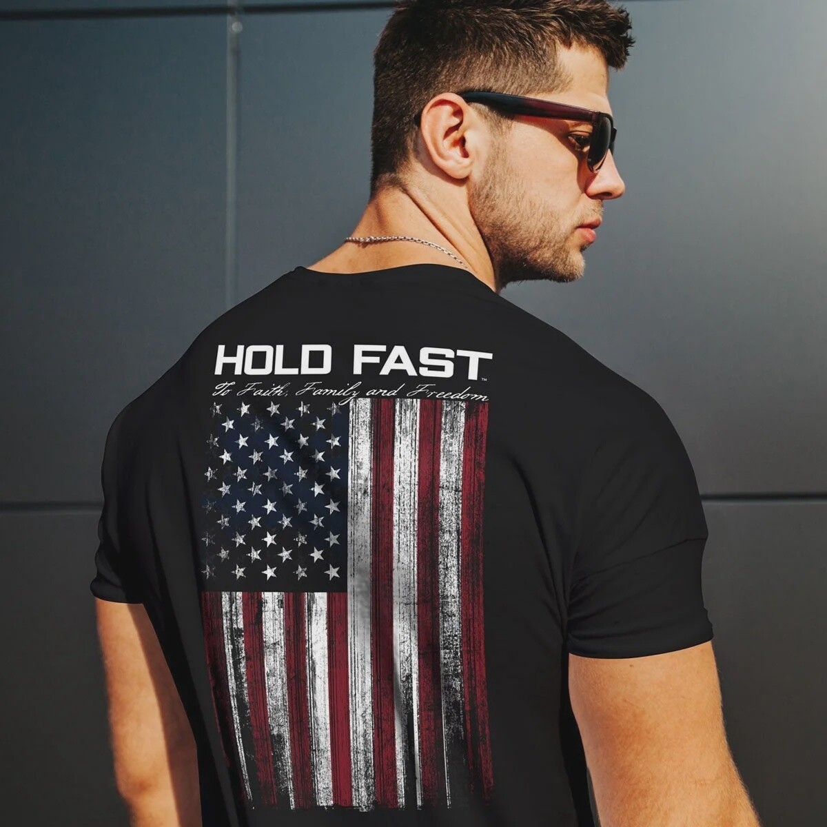 Hold Fast American Flag Mens T-Shirt