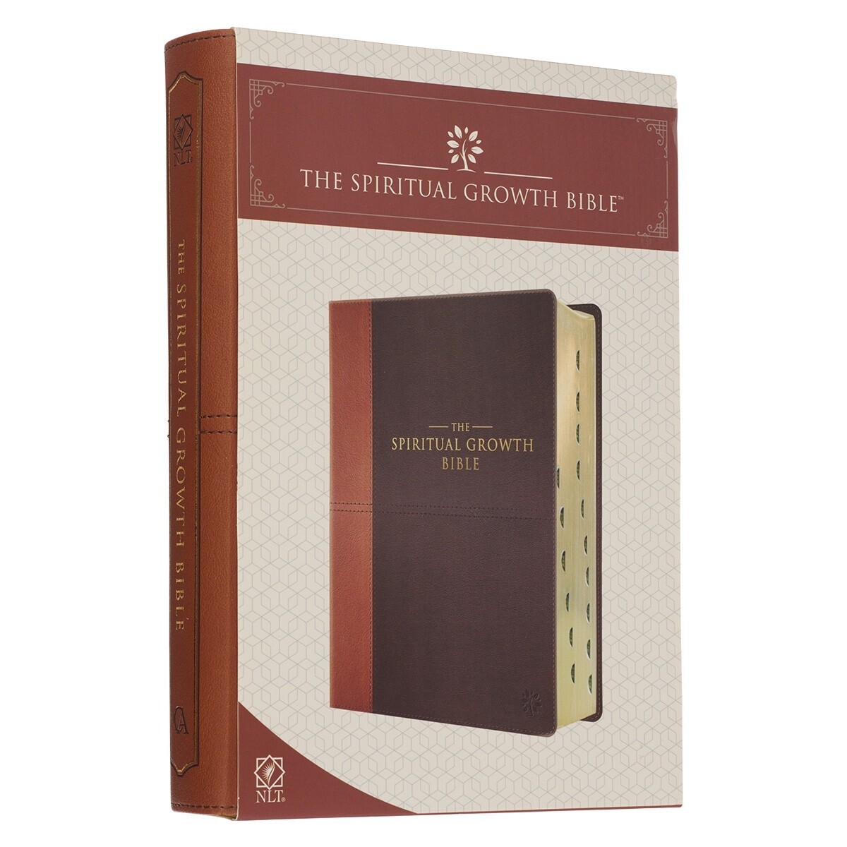 Christian Art Gifts Two-Tone Espresso and Toffee Brown Spiritual Growth Bible