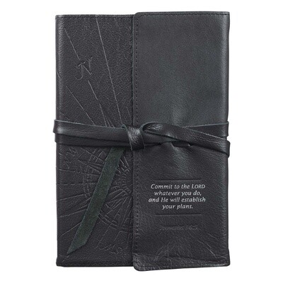 Christian Art Gifts Wrap Closure Full Grain Leather Journal