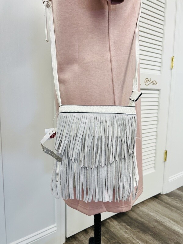 The Wow Now White Fringe Crossbody