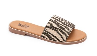 Corkys Hey Girl Graceful Zebra Slide Sandals