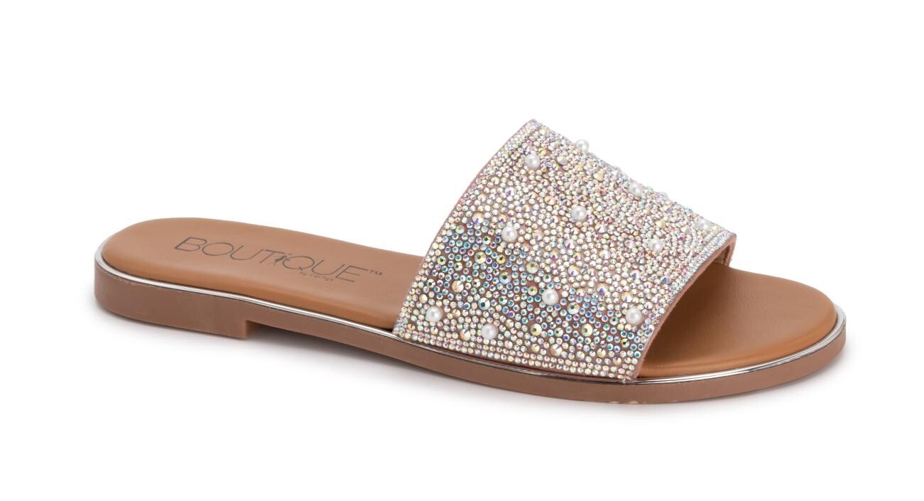 Corkys Hey Girl Clear Jewels Pizzazz Slide Sandals
