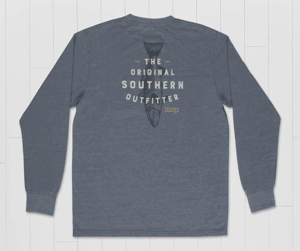 Southern Marsh Men&#39;s Long Sleeve- The Original Co. Redfish