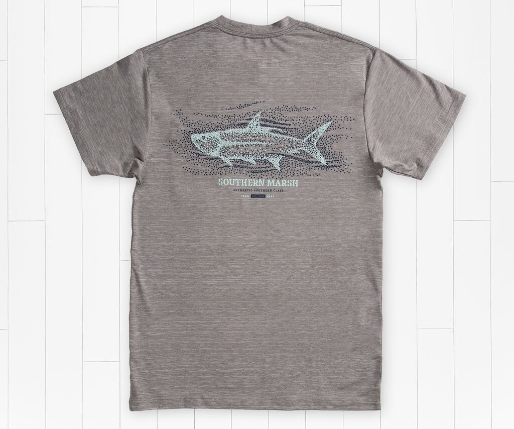 Southern Marsh Men&#39;s FieldTec Heathered Performance Tee - Tarpon