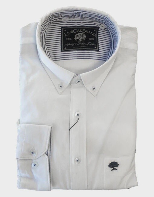 Live Oak Men&#39;s Long Sleeve Button Up, Size: Small, Colour: White/Blue