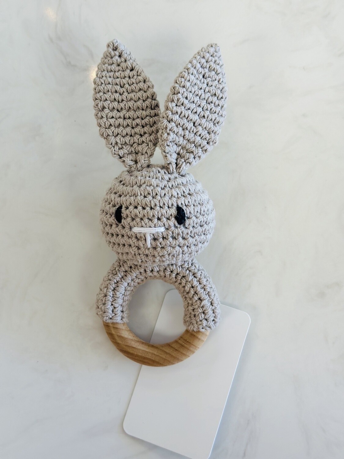 Crochet Baby Rattle, Style: Beige Bunny