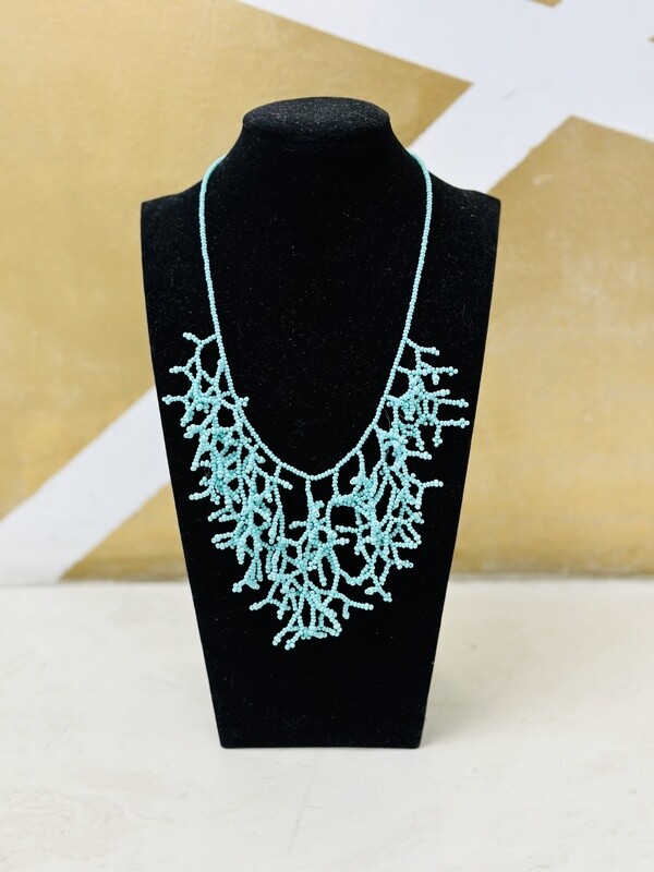 Spartina 449 Beaded Coral Necklace 16&quot; Sea Foam