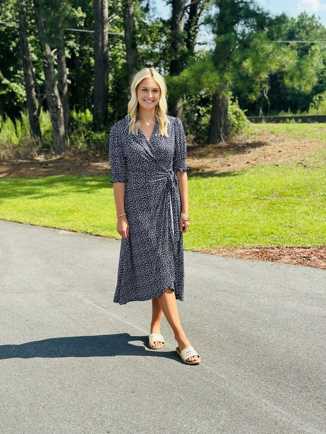 Marble Fashions Polka Dotted Wrap Dress