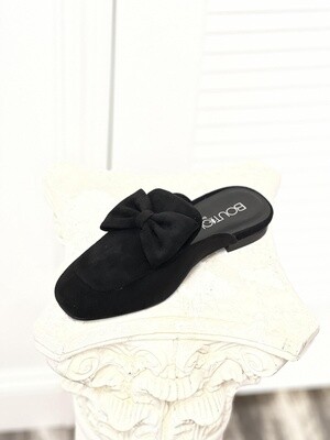 Corkys Boutique Hello Fall Black Suede Slide On