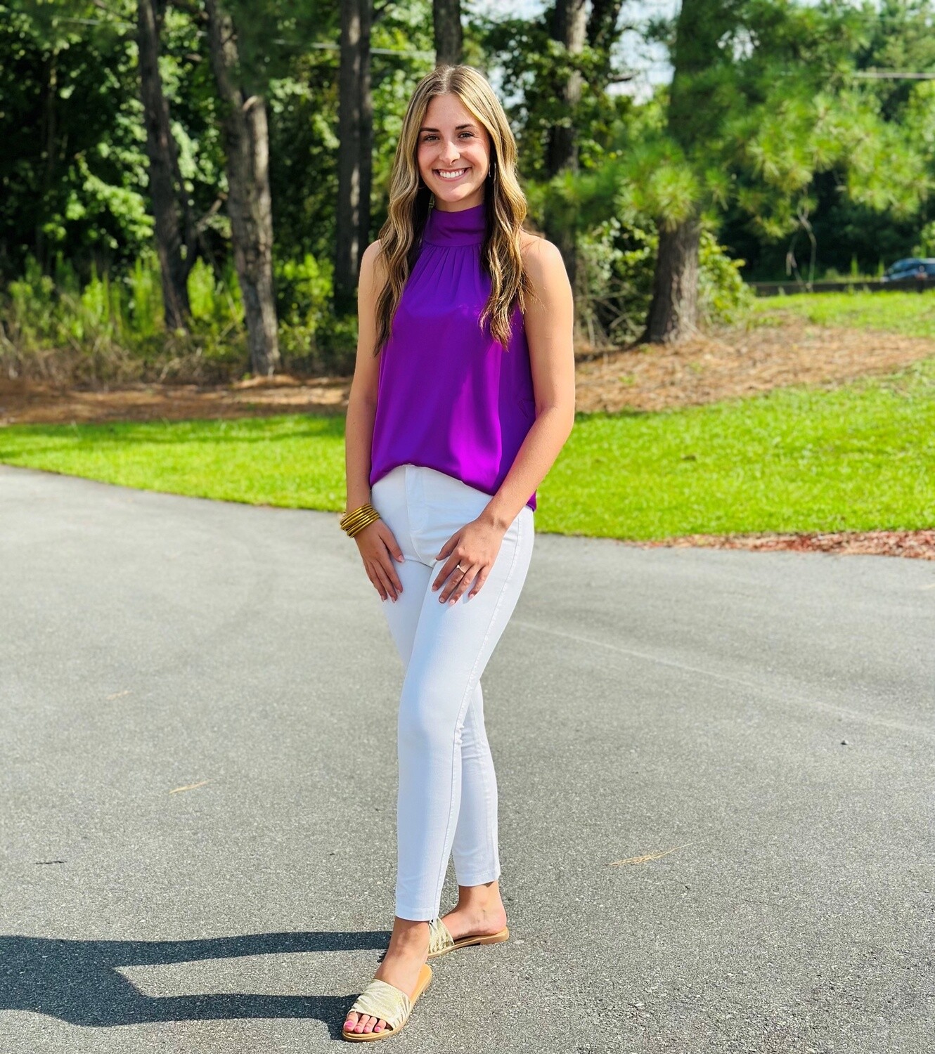 JOY JOY Halter Tie Back Top