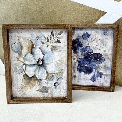 Wooden Frame Floral Artwork