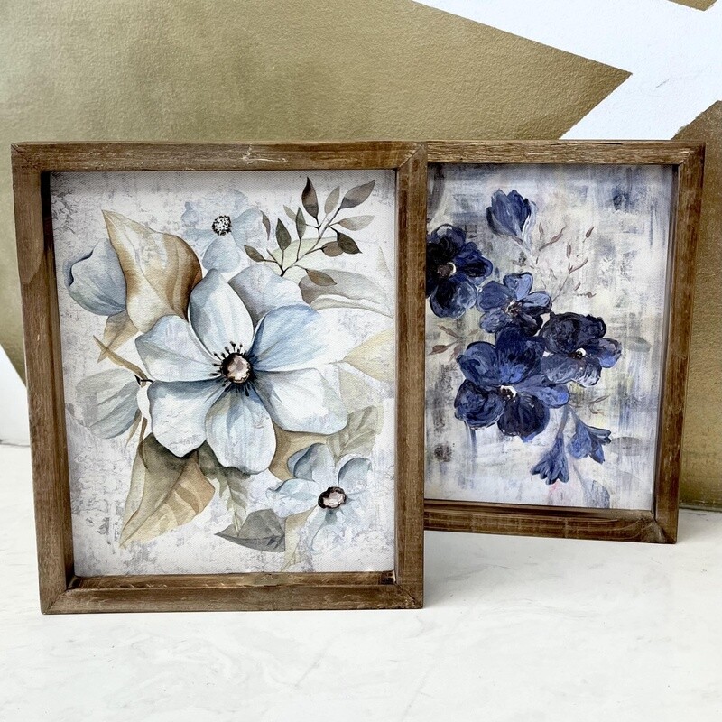 Wooden Frame Floral Artwork
