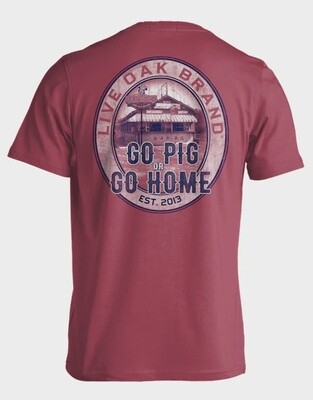 Live Oak Go Pig or Go Home Short Sleeve Tee Shirt