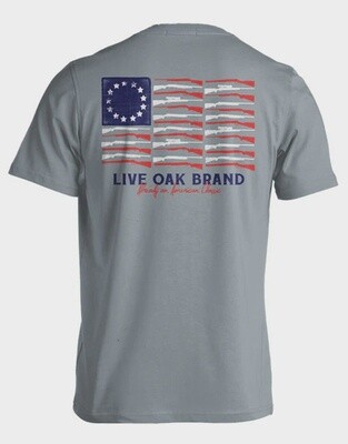Live Oak Men's Gun Flag Short Sleeve Tee Shirt