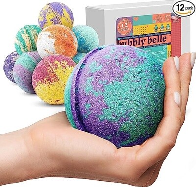 Bubbly Belle Box of 12 Giant Bath Bombs