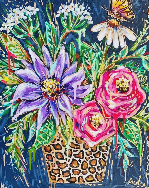 Audra Style Leopard Floral Butterfly Print 11x14