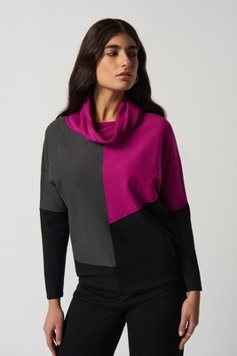 Joseph Ribkoff Opulence Colour- Block Cowl Neck Sweater