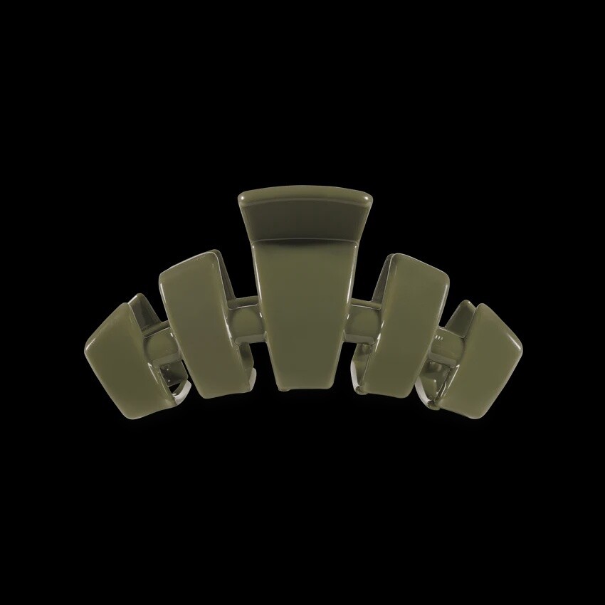 Teleties Medium Hair Clip, Colour: Olive