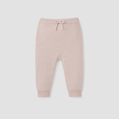 Elegant Baby Blush Garter Knit Baby Pants