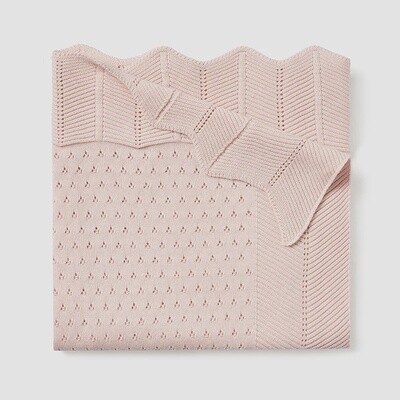 Elegant Baby Blush Pointelle Cotton Knit Baby Blanket