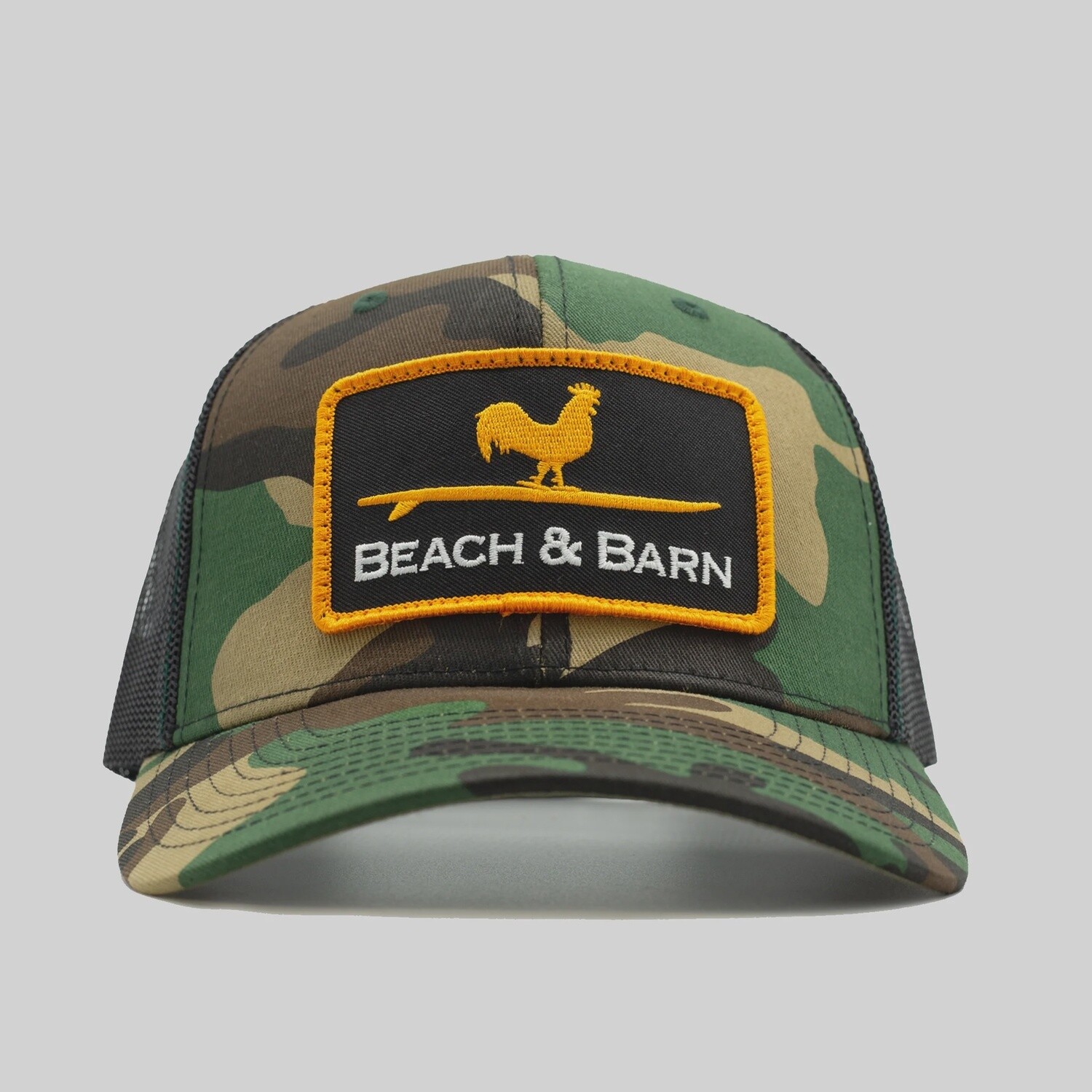 Beach and Barn Men's Hard Work Snapback Hat - Camo/Yellow