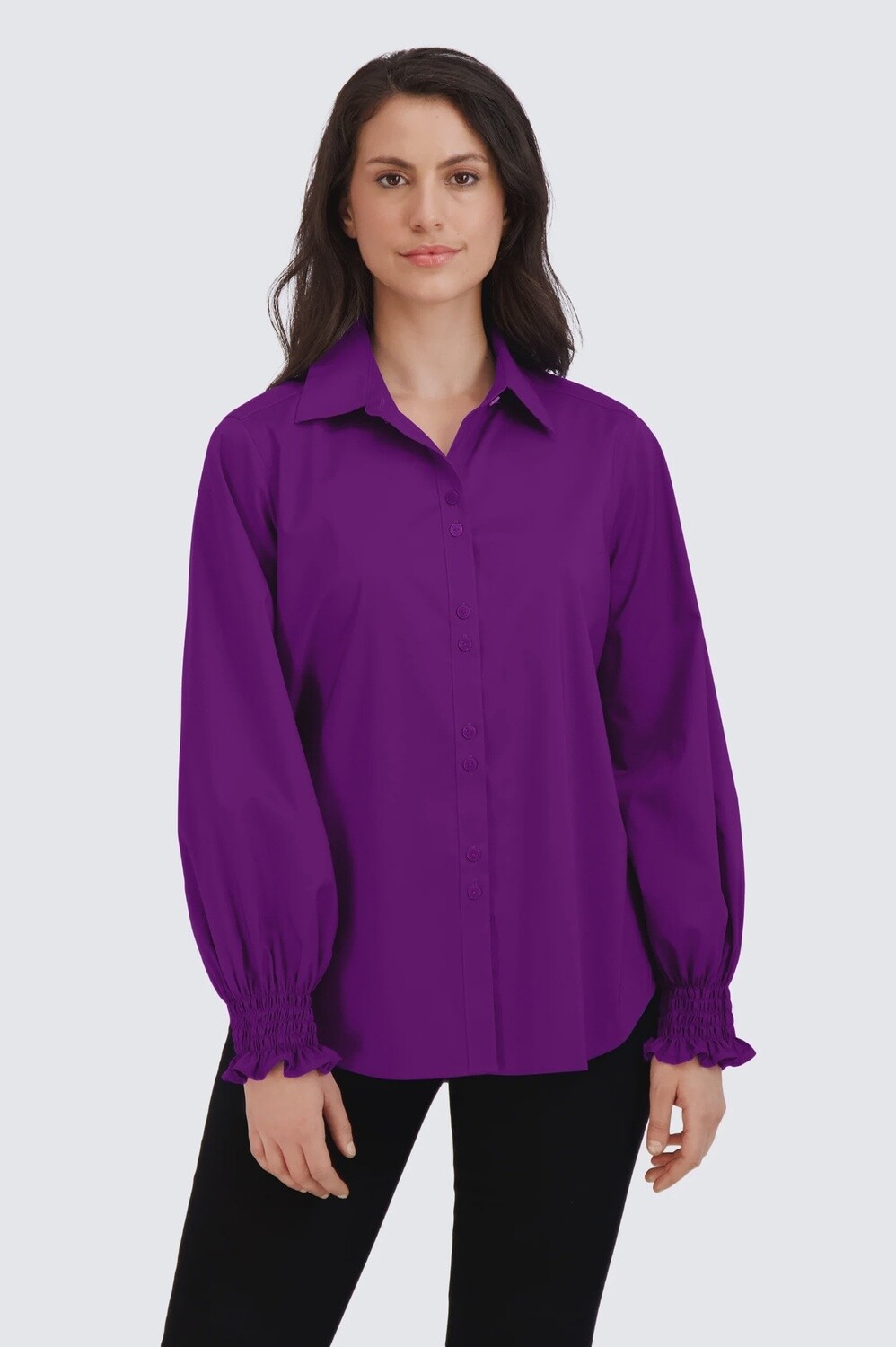 Foxcroft Olivia Stretch No Iron Shirt - Orchid