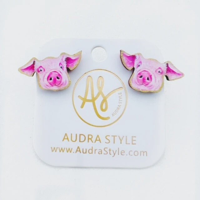 Audra Style Pig Stud Earrings