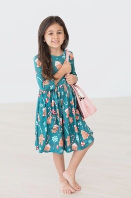 Mila and Rose Gingerbread House Pocket Twirl Dress