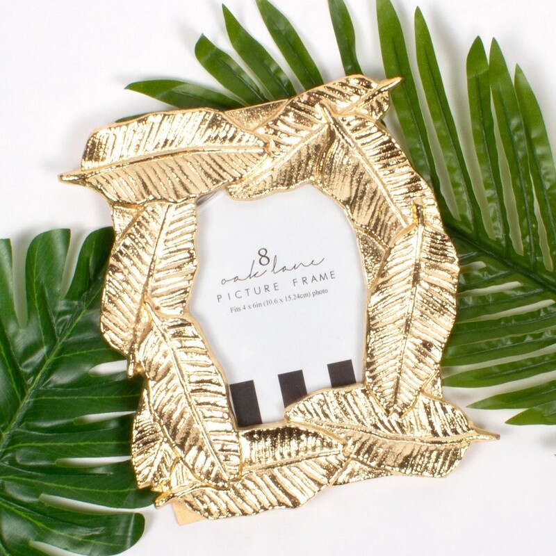 Oak Lane Gold Banana Leaf 4x6 Picture Frame