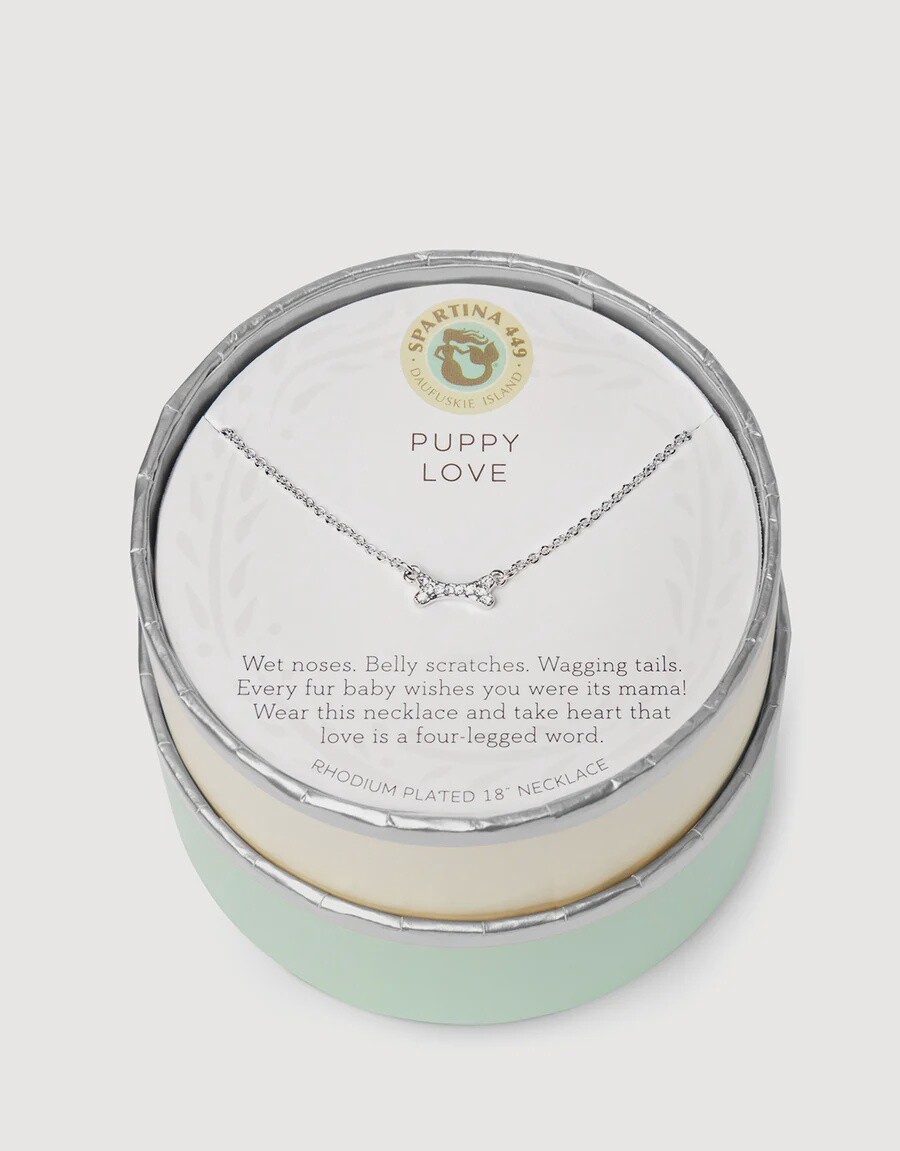 Spartina 449 Sea La Vie Puppy Love/Bone Necklace, Colour: Silver