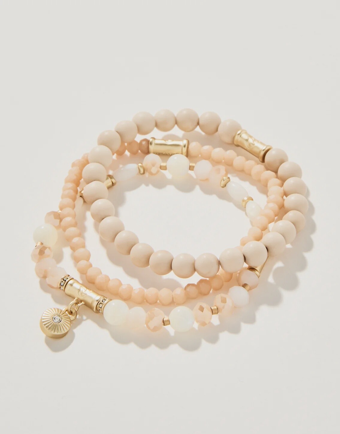 Spartina Sparkle Stretch Bracelet Set, Colour: Cream