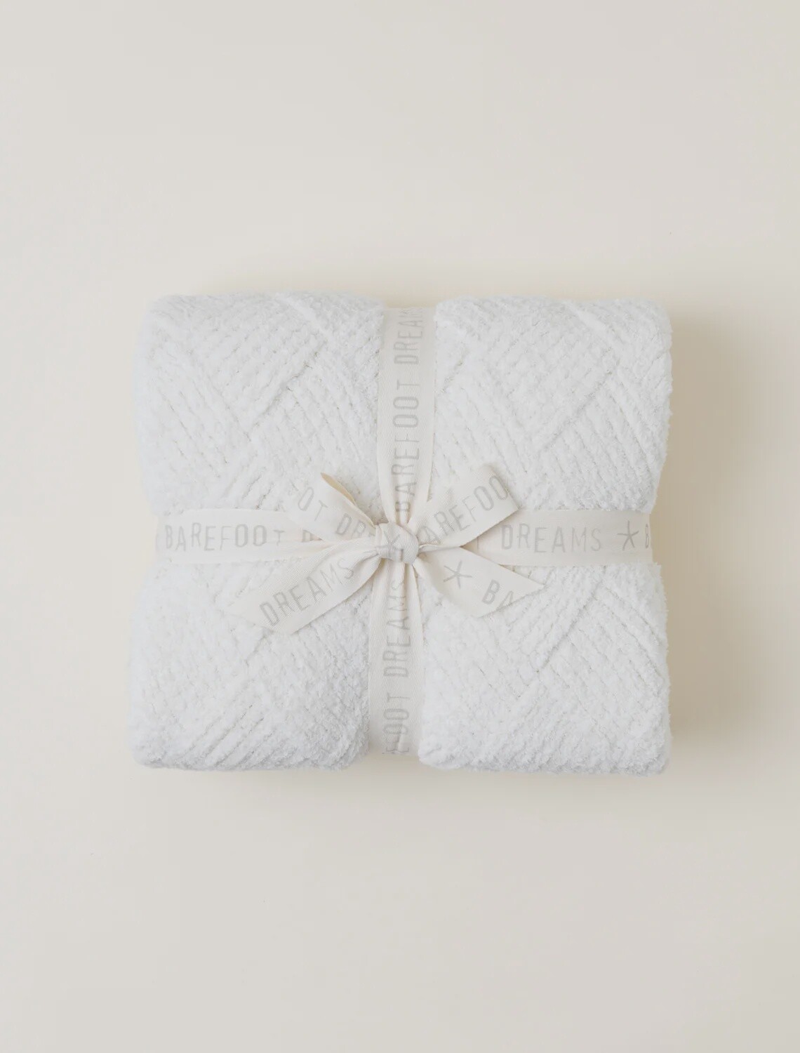 Barefoot Dreams CozyChic Diamond Weave Blanket - 2 Colors Available, Colour: Cream