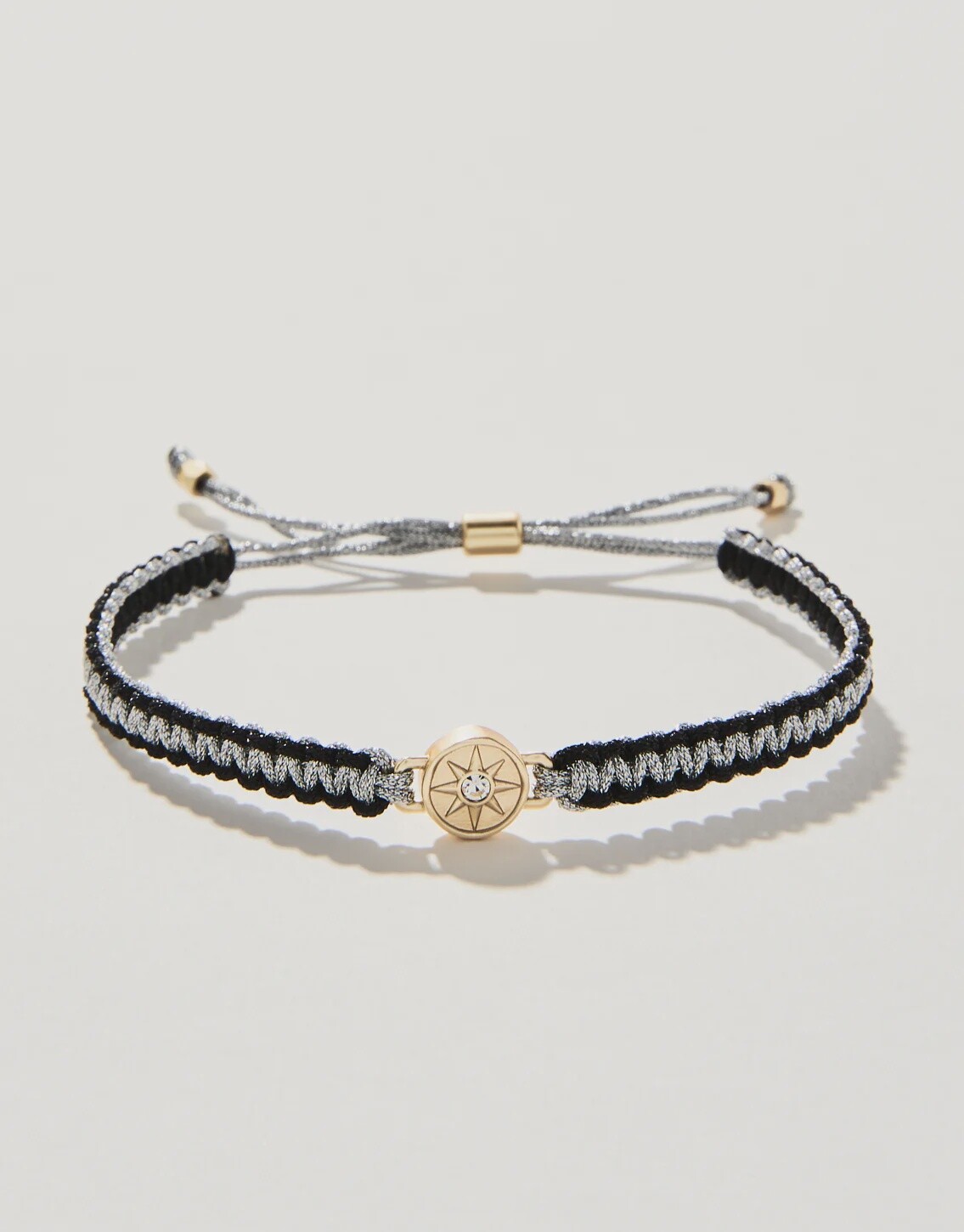 Spartina 449 Friendship Bracelet Metallic Black Silver-Star
