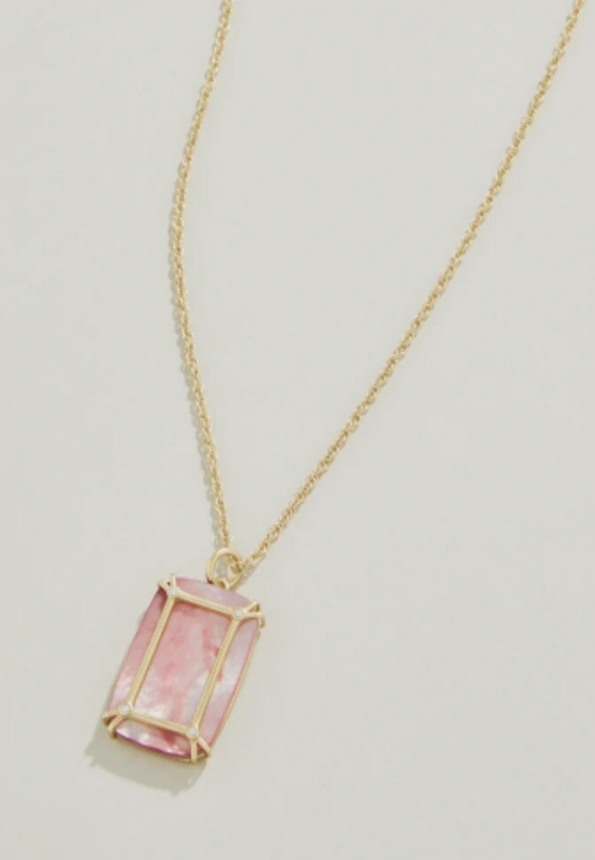 Spartina 449 Orla Window Necklace 18&quot; Pink Mother of Pearl