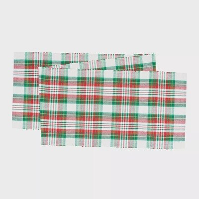 Christmas Red and Green Plaid Table Runner