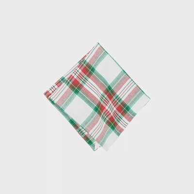 Christmas Red and Green Plaid Woven Napkin