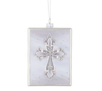 Rectangle Shape Ornament with Gold Cross