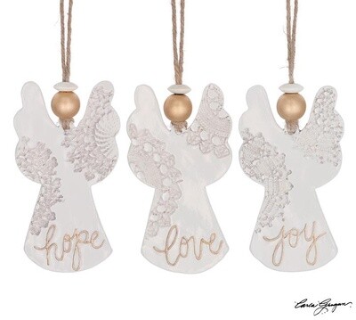 Message Angels Lace Texture Ornament